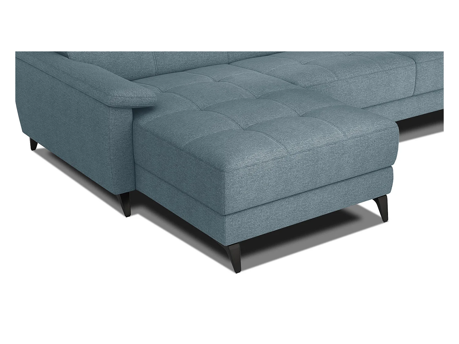 TAUNUS Ecksofa 4-Sitzer links mit verstellbare Kopfstützen, hellblau