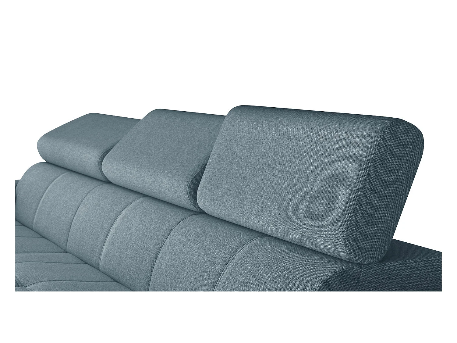 TAUNUS Ecksofa 4-Sitzer links mit verstellbare Kopfstützen, hellblau