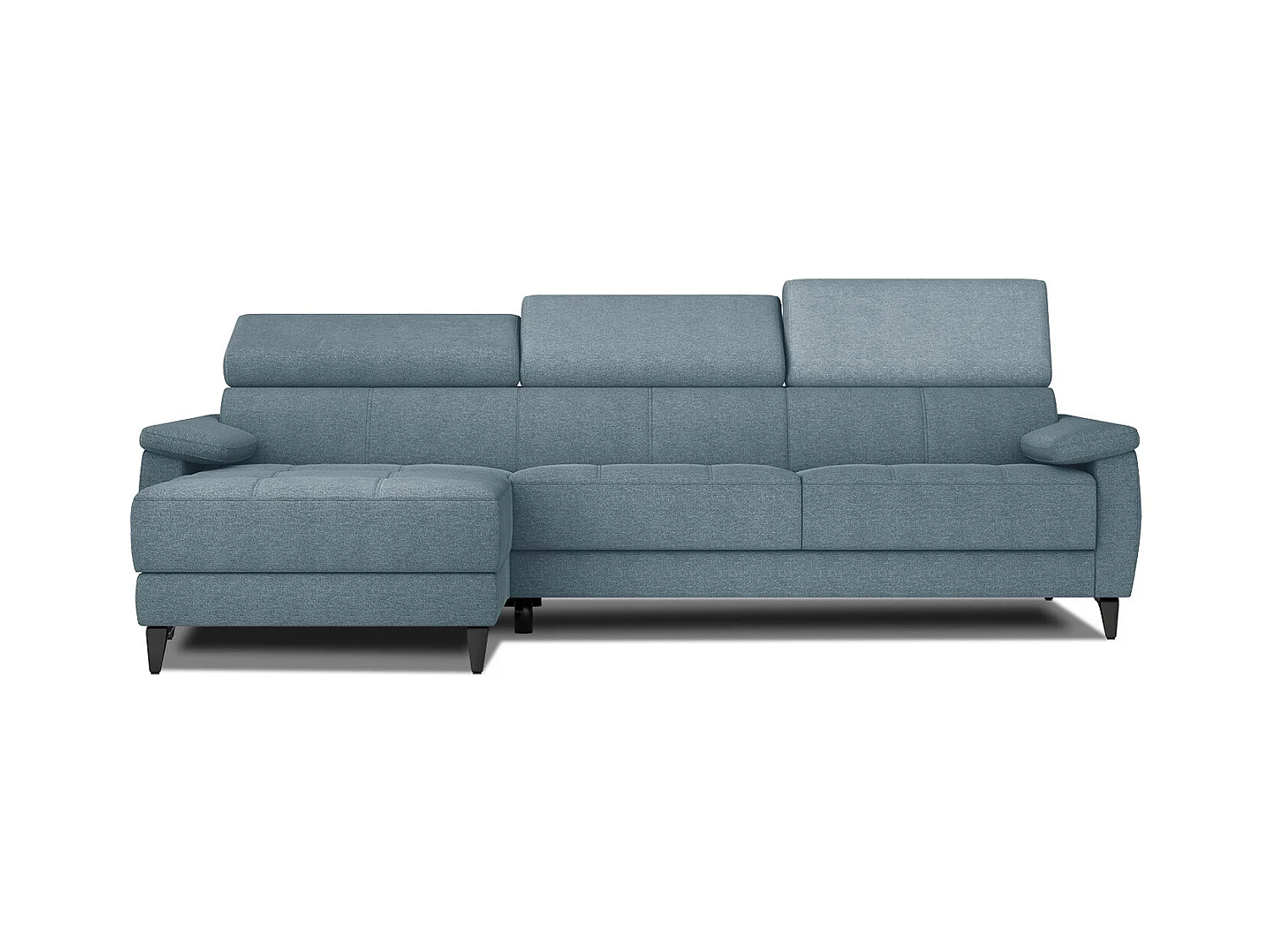 TAUNUS Ecksofa 4-Sitzer links mit verstellbare Kopfstützen, hellblau