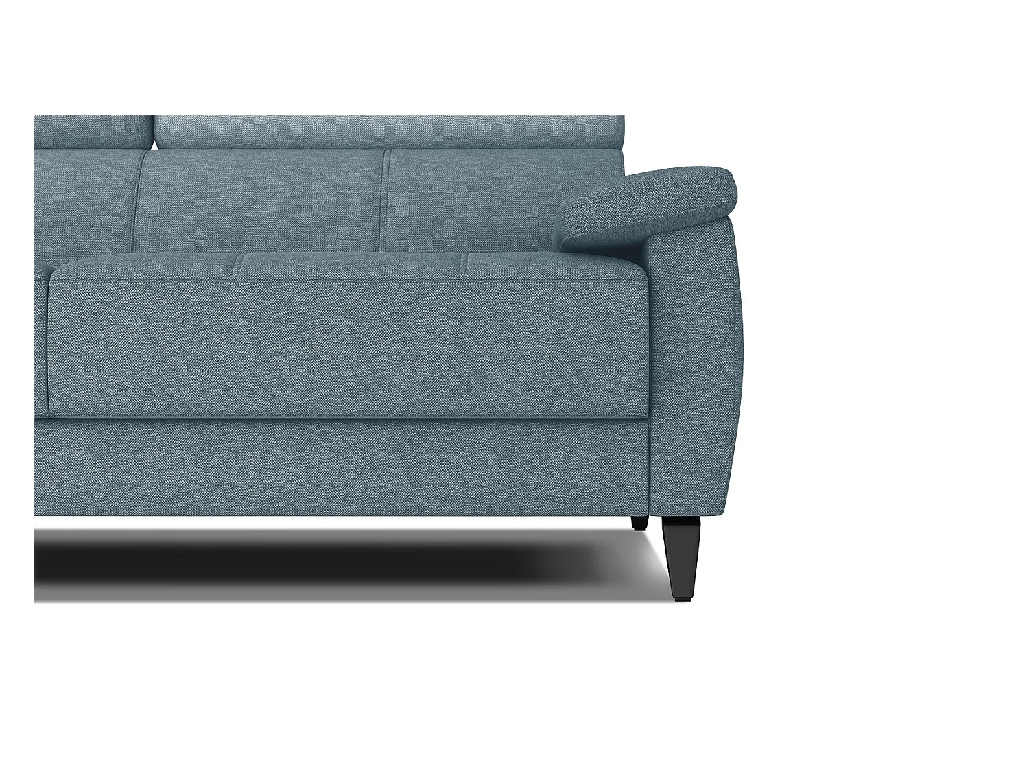 TAUNUS Ecksofa 4-Sitzer links mit verstellbare Kopfstützen, hellblau