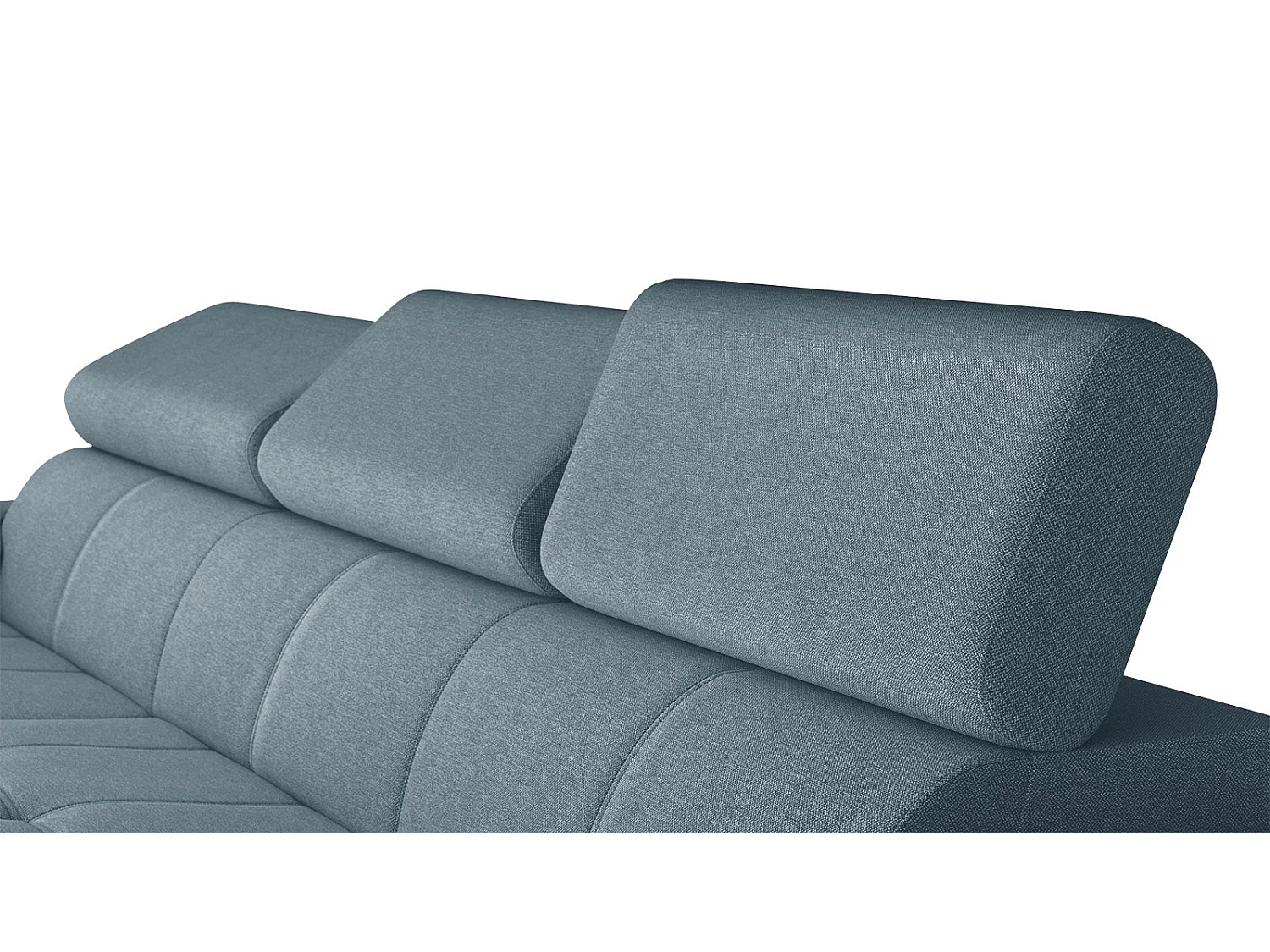 TAUNUS Ecksofa 4-Sitzer links mit verstellbare Kopfstützen, hellblau