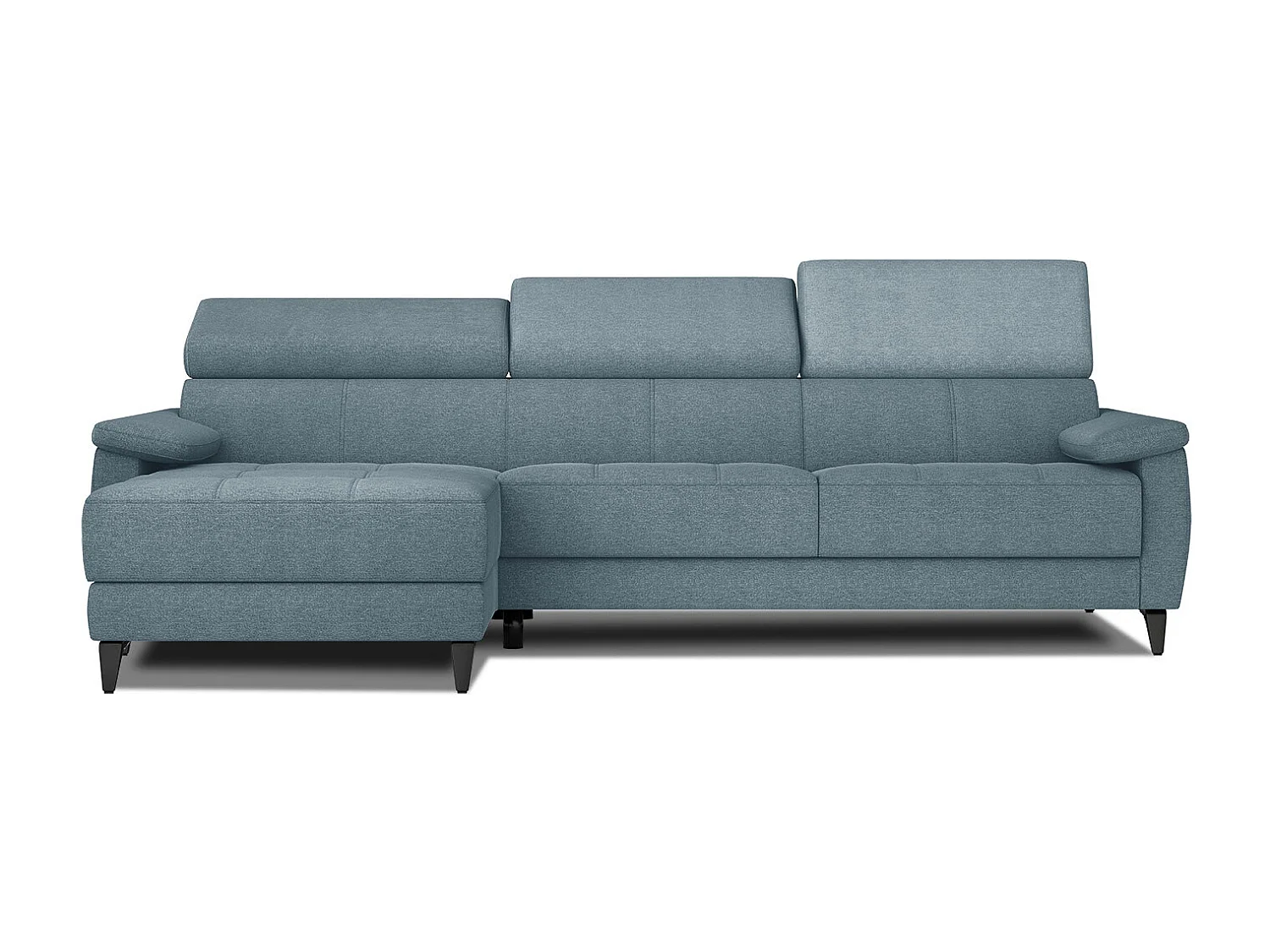 TAUNUS Ecksofa 4-Sitzer links mit verstellbare Kopfstützen, hellblau