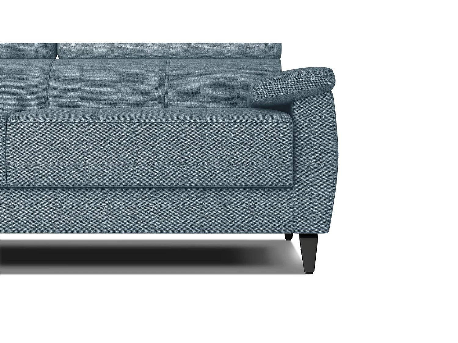 TAUNUS Ecksofa 4-Sitzer links mit verstellbare Kopfstützen, hellblau