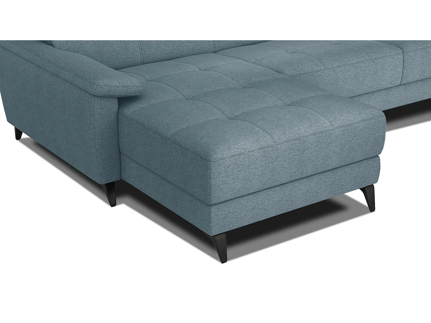 TAUNUS Ecksofa 4-Sitzer links mit verstellbare Kopfstützen, hellblau