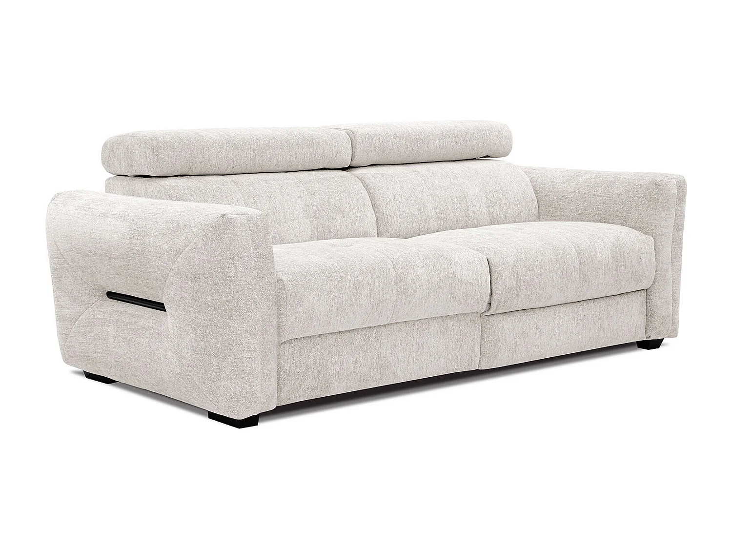CALVERA Sofa 3-Sitzer mit 1 Relaxfunktion und verstellbare Kopfstützen, perlweiß