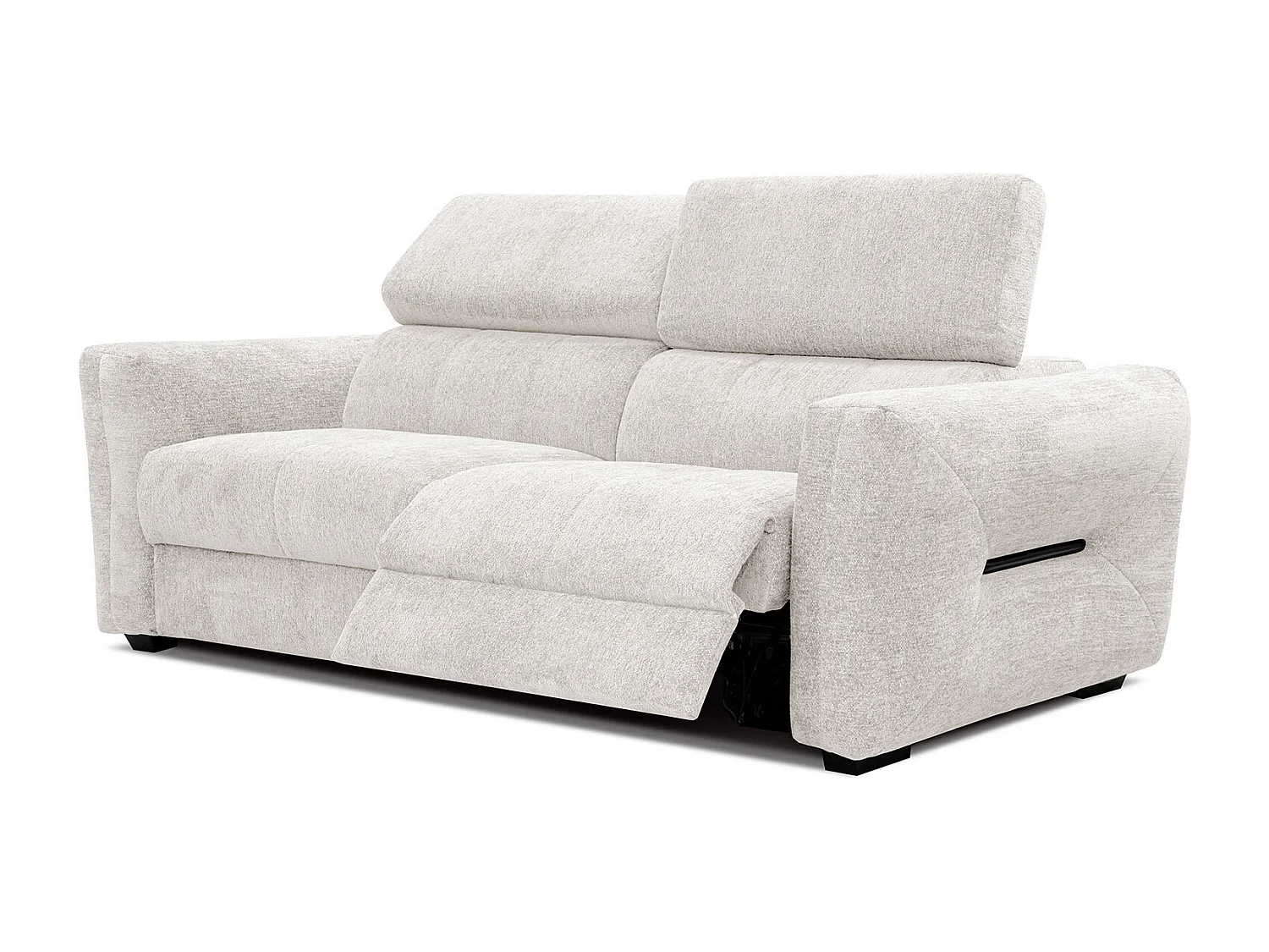 CALVERA Sofa 3-Sitzer mit 1 Relaxfunktion und verstellbare Kopfstützen, perlweiß