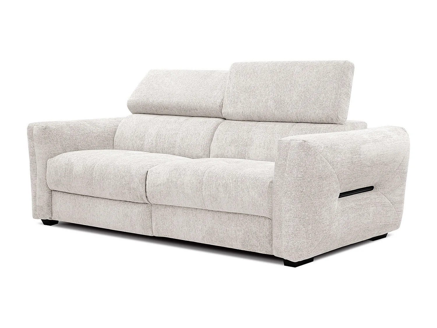 CALVERA Sofa 3-Sitzer mit 1 Relaxfunktion und verstellbare Kopfstützen, perlweiß