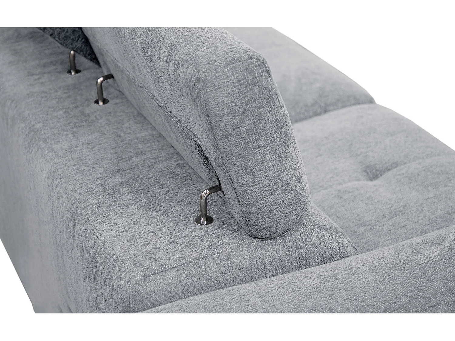 CALVERA Sofa 3-Sitzer mit 1 Relaxfunktion und verstellbare Kopfstützen, hellgrau