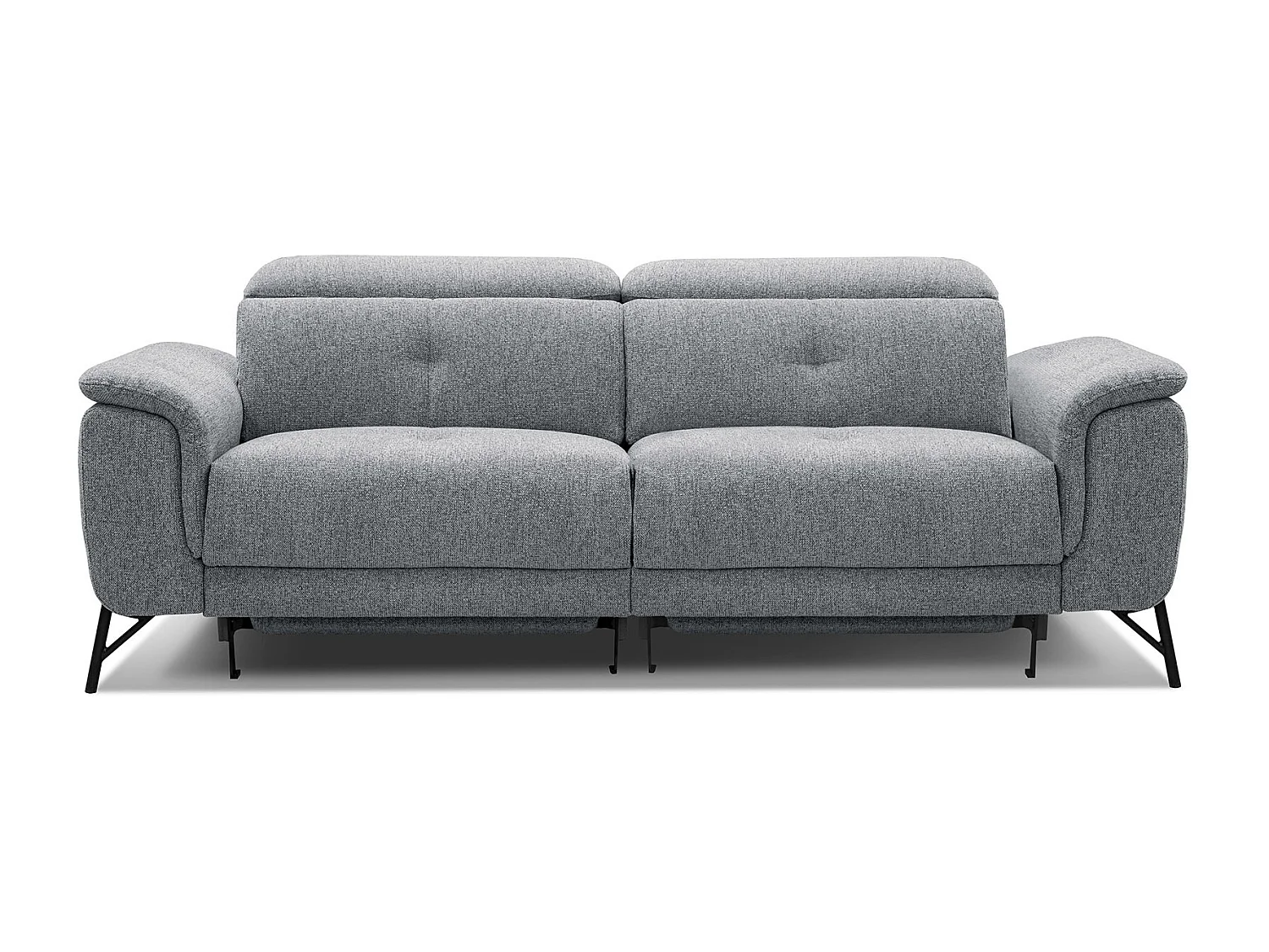 AVENA Sofa 3-Sitzer mit 2 Relaxfunktionen und verstellbare Kopfstützen, grau
