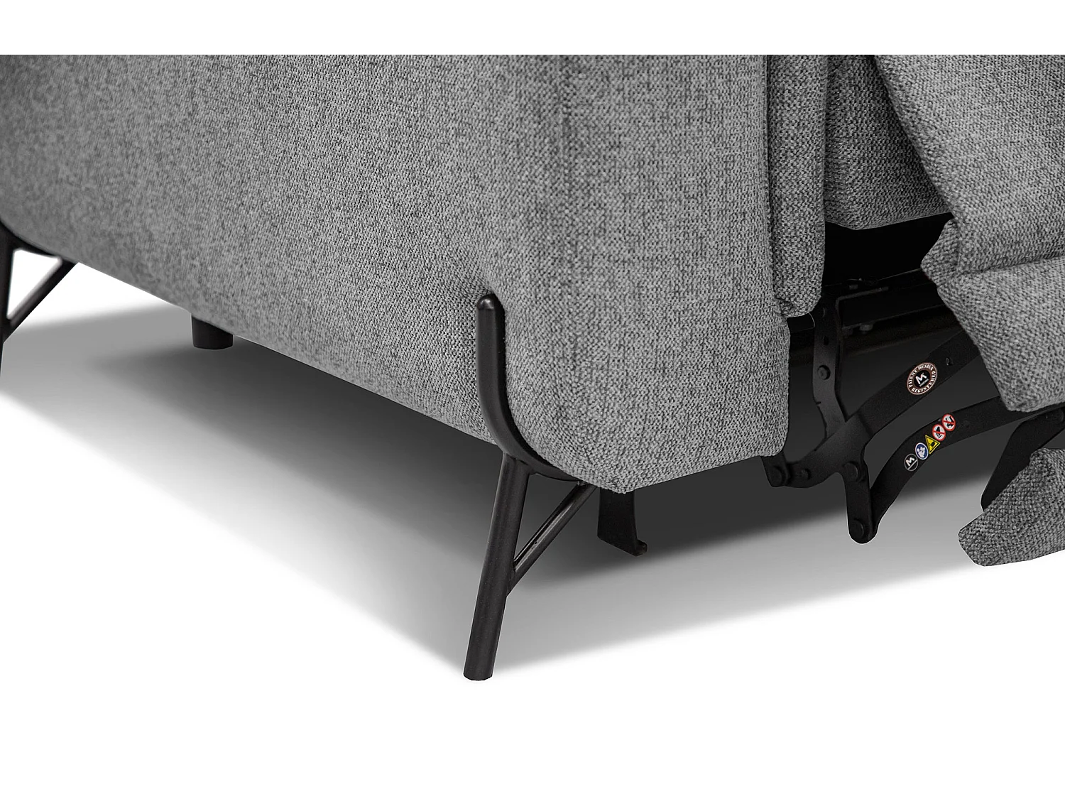 AVENA Sofa 3-Sitzer mit 2 Relaxfunktionen und verstellbare Kopfstützen, grau