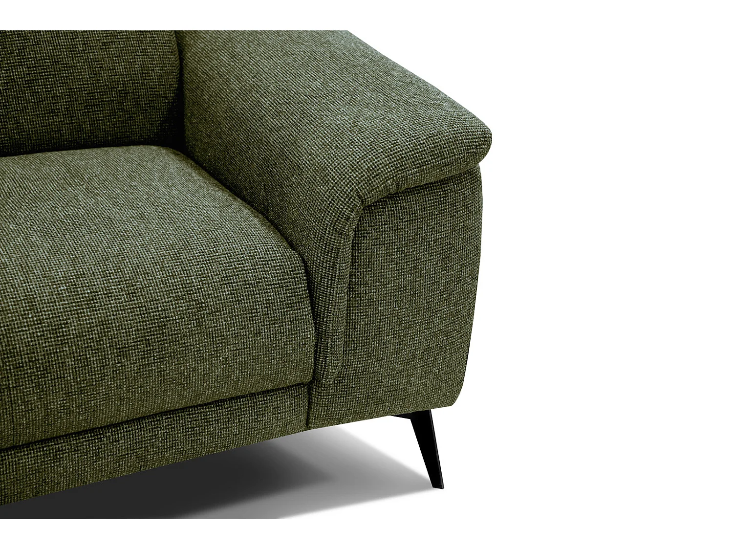 FIERO Sofa 3-Sitzer mit 1 Relaxfunktion und verstellbare Kopfstützen, olive