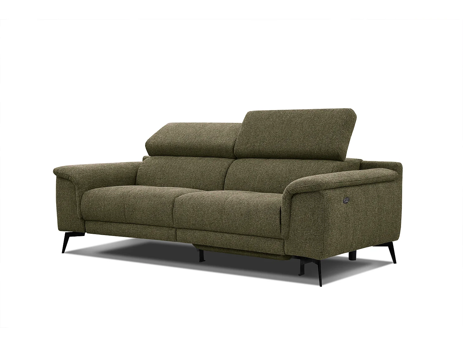 Canapé droit Fiero 3 places avec un relax électrique côté droit tissu vert