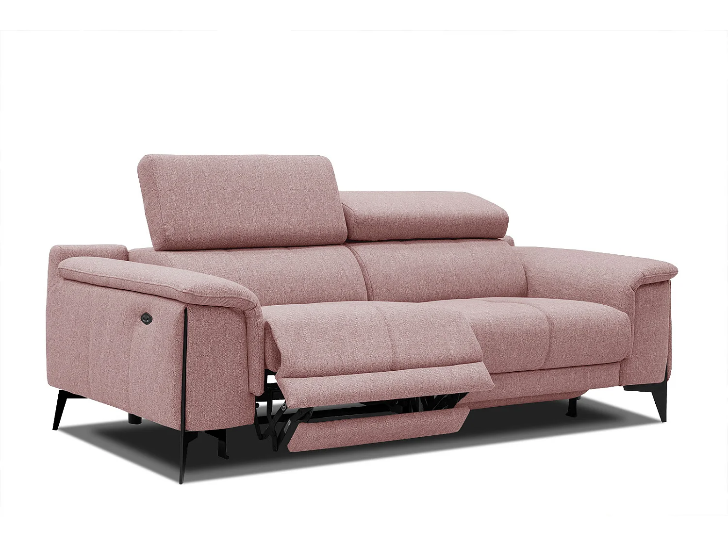 MATERA Sofa 3-Sitzer mit 2 Relaxfunktionen und verstellbare Kopfstützen, hellrot