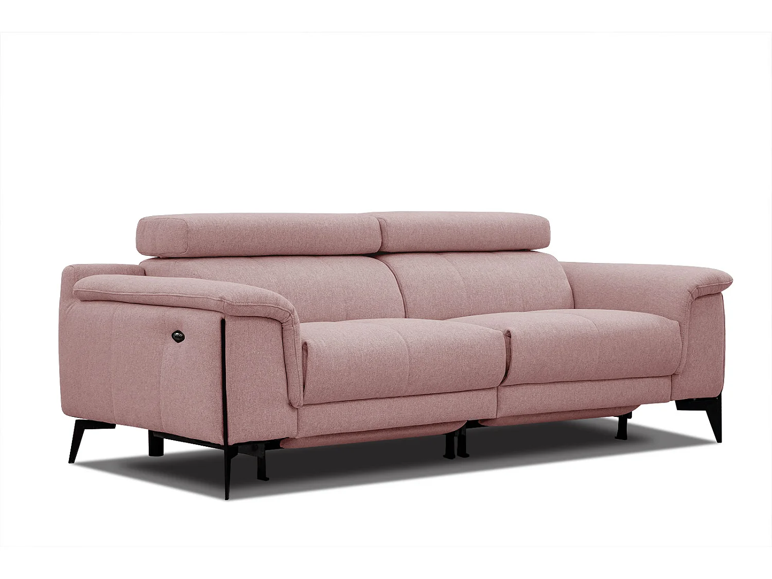 MATERA Sofa 3-Sitzer mit 2 Relaxfunktionen und verstellbare Kopfstützen, hellrot