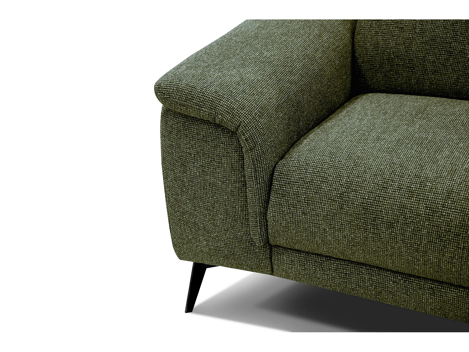 FIERO Sofa 3-Sitzer mit 1 Relaxfunktion und verstellbare Kopfstützen, olive