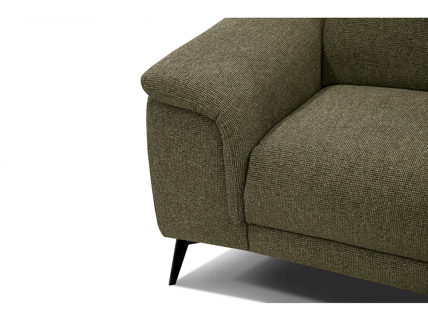 FIERO Sofa 3-Sitzer mit 1 Relaxfunktion und verstellbare Kopfstützen, olive