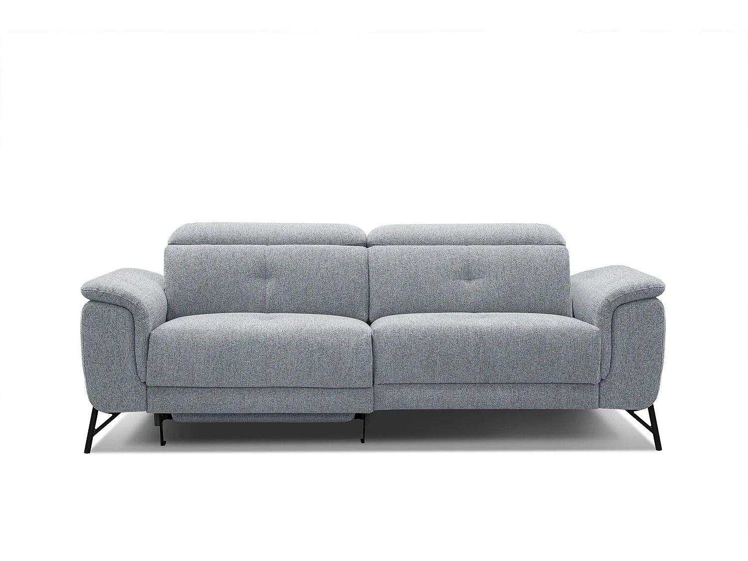 AVENA Sofa 3-Sitzer mit 1 Relaxfunktion und verstellbare Kopfstützen, silbergrau