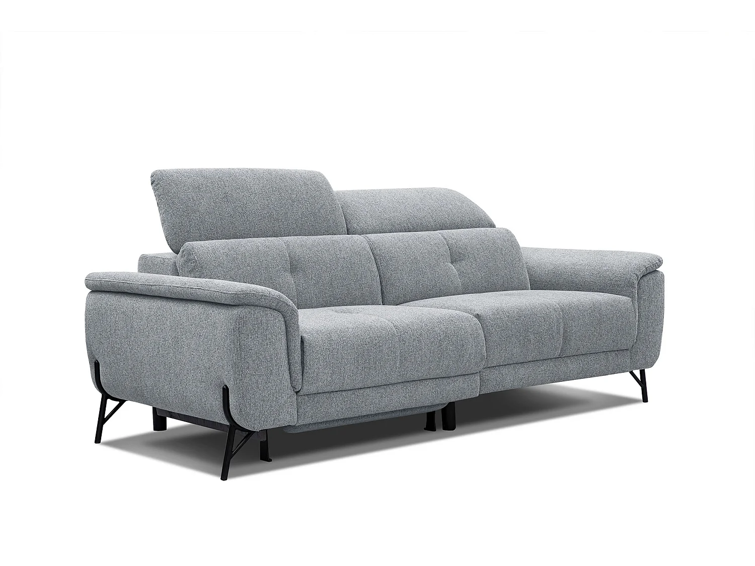AVENA Sofa 3-Sitzer mit 1 Relaxfunktion und verstellbare Kopfstützen, silbergrau