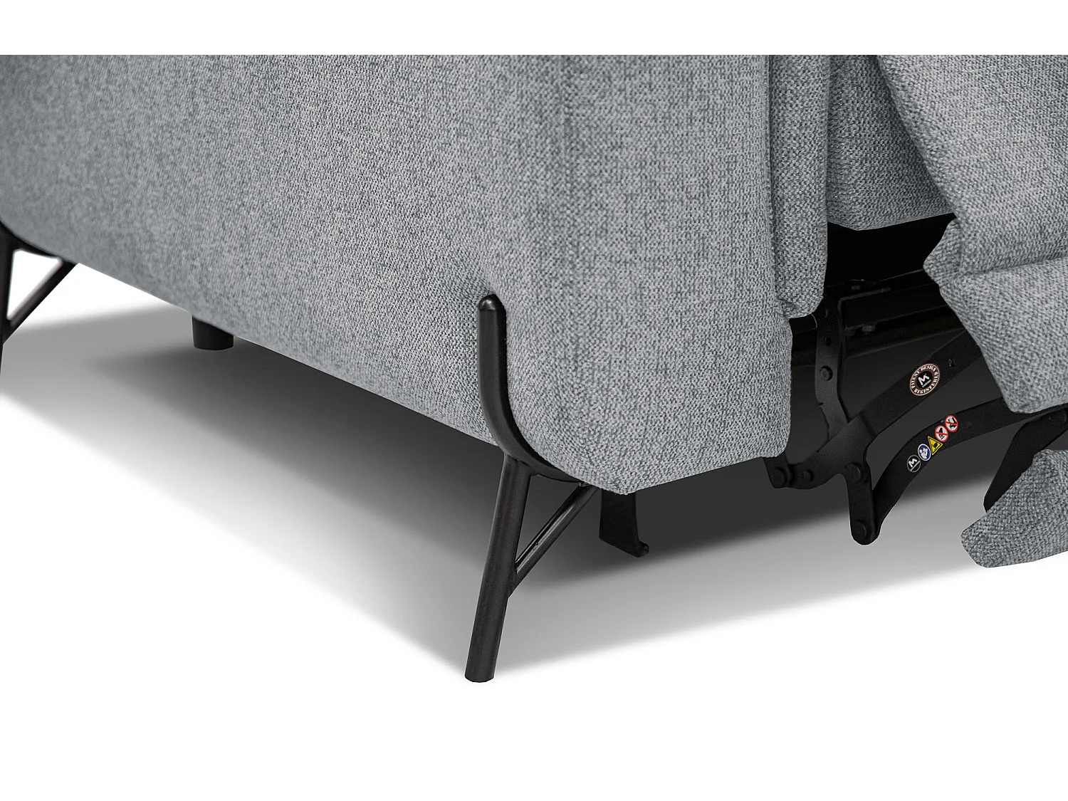 Canapé 3 places avec un relax électrique à gauche tissu gris clair - AVENA