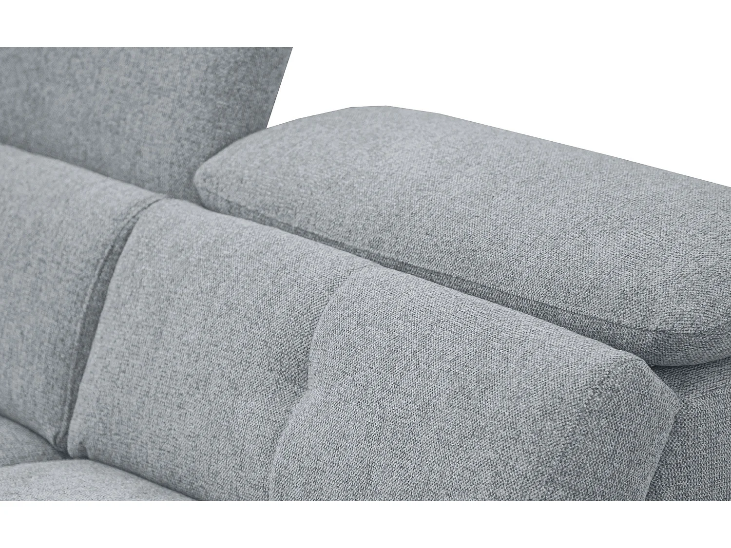 AVENA Sofa 3-Sitzer mit 1 Relaxfunktion und verstellbare Kopfstützen, silbergrau