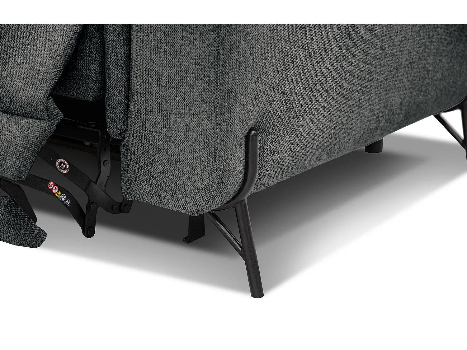 AVENA Sofa 3-Sitzer mit 1 Relaxfunktion und verstellbare Kopfstützen, dunkelgrau