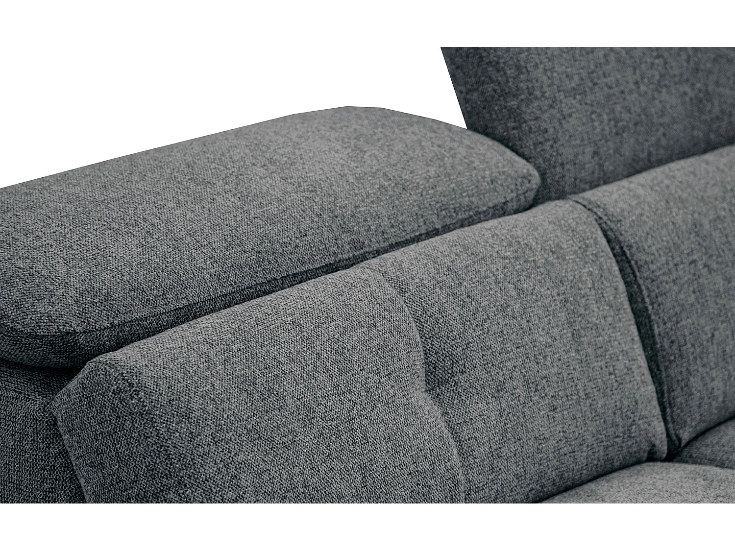 AVENA Sofa 3-Sitzer mit 1 Relaxfunktion und verstellbare Kopfstützen, dunkelgrau