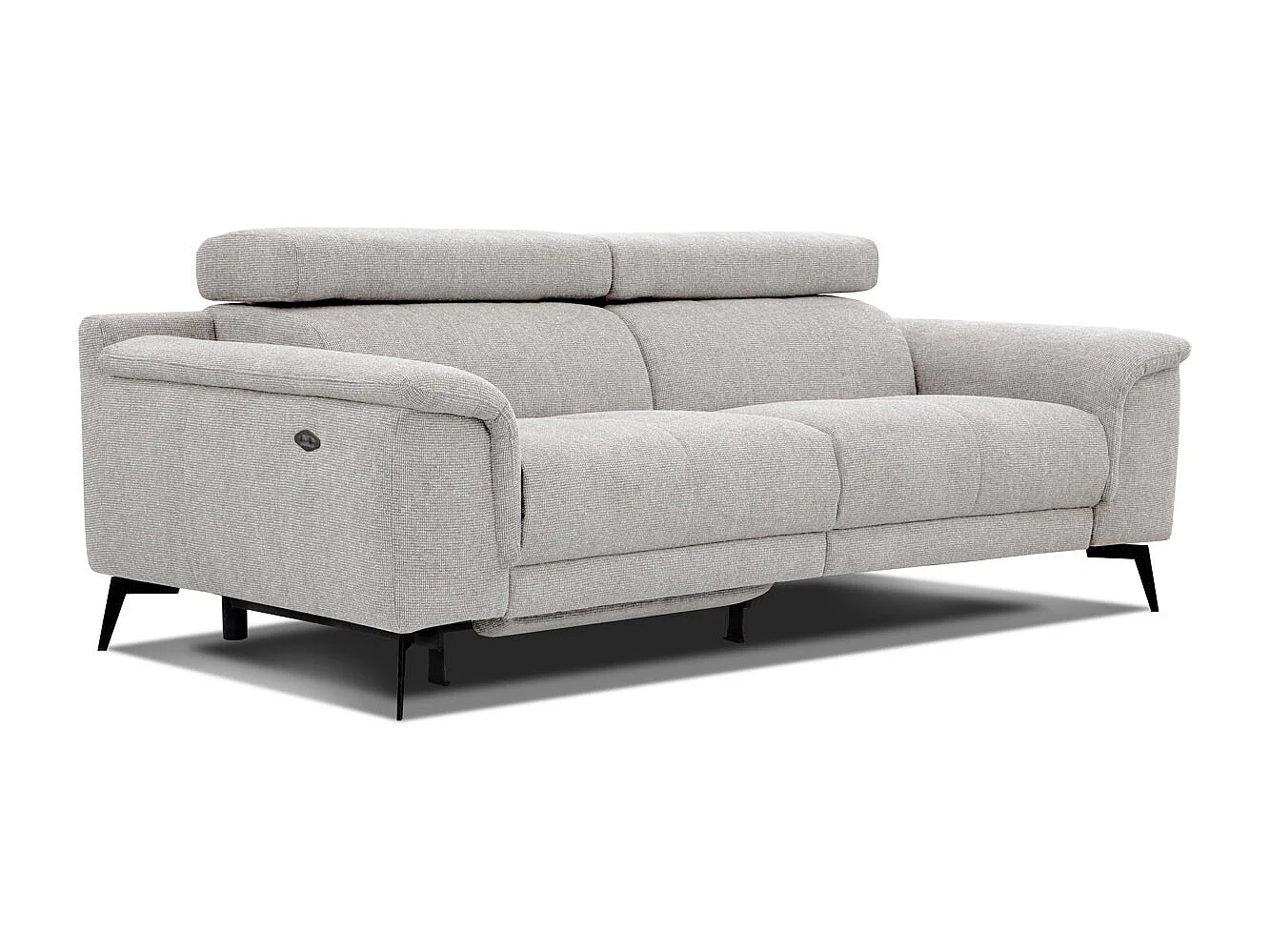 FIERO Sofa 3-Sitzer mit 1 Relaxfunktion und verstellbare Kopfstützen, creme
