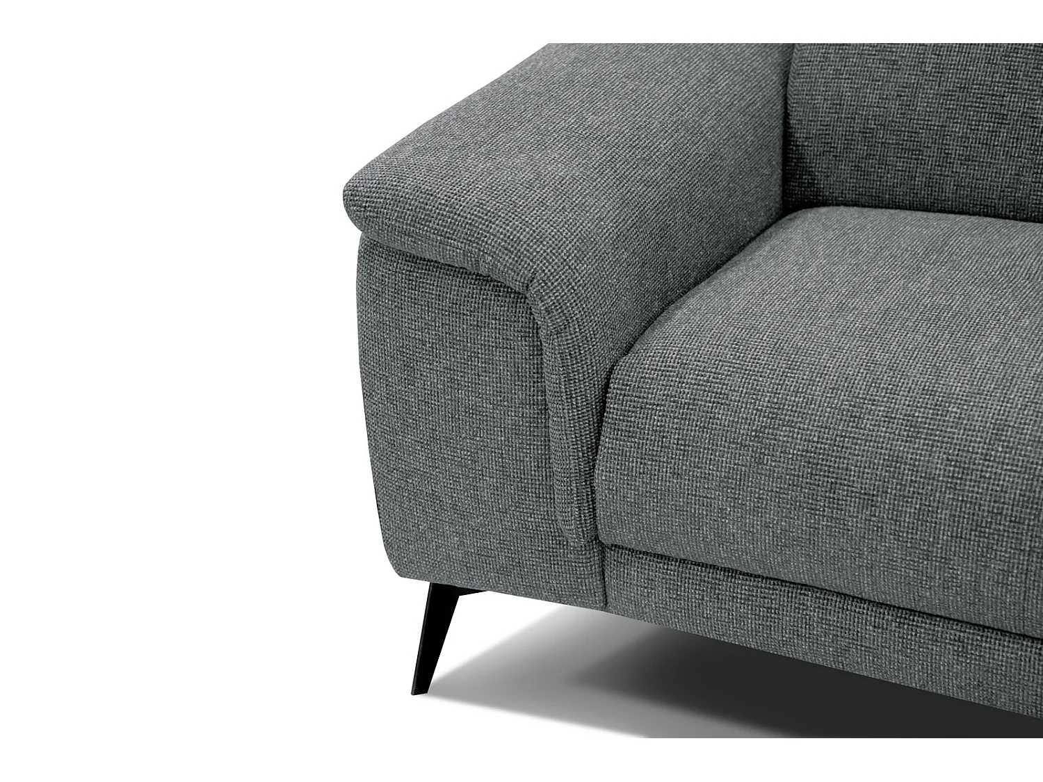 FIERO Sofa 3-Sitzer mit 1 Relaxfunktion und verstellbare Kopfstützen, grau