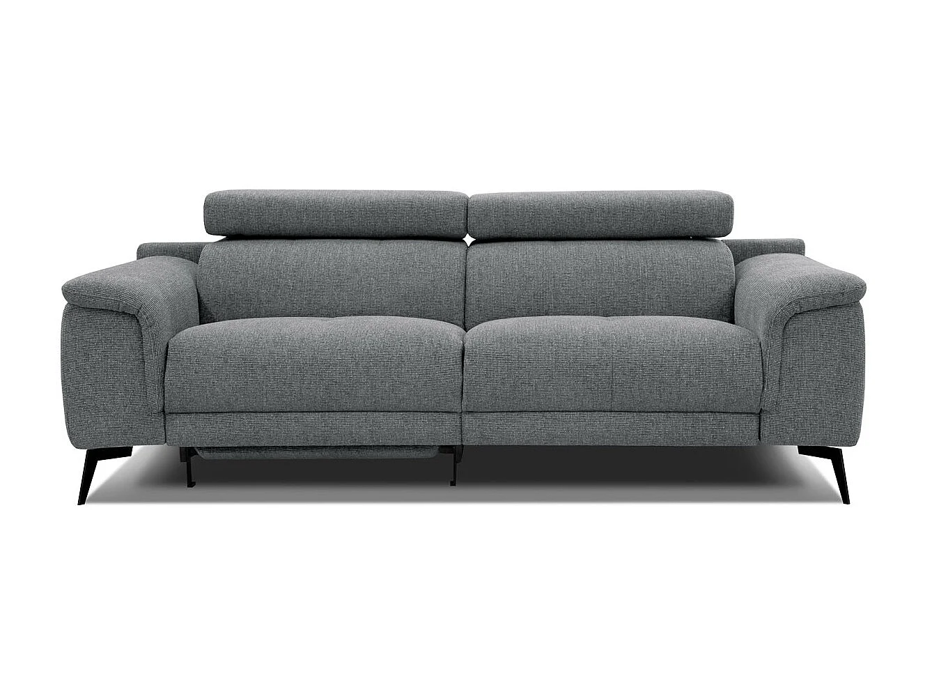FIERO Sofa 3-Sitzer mit 1 Relaxfunktion und verstellbare Kopfstützen, grau