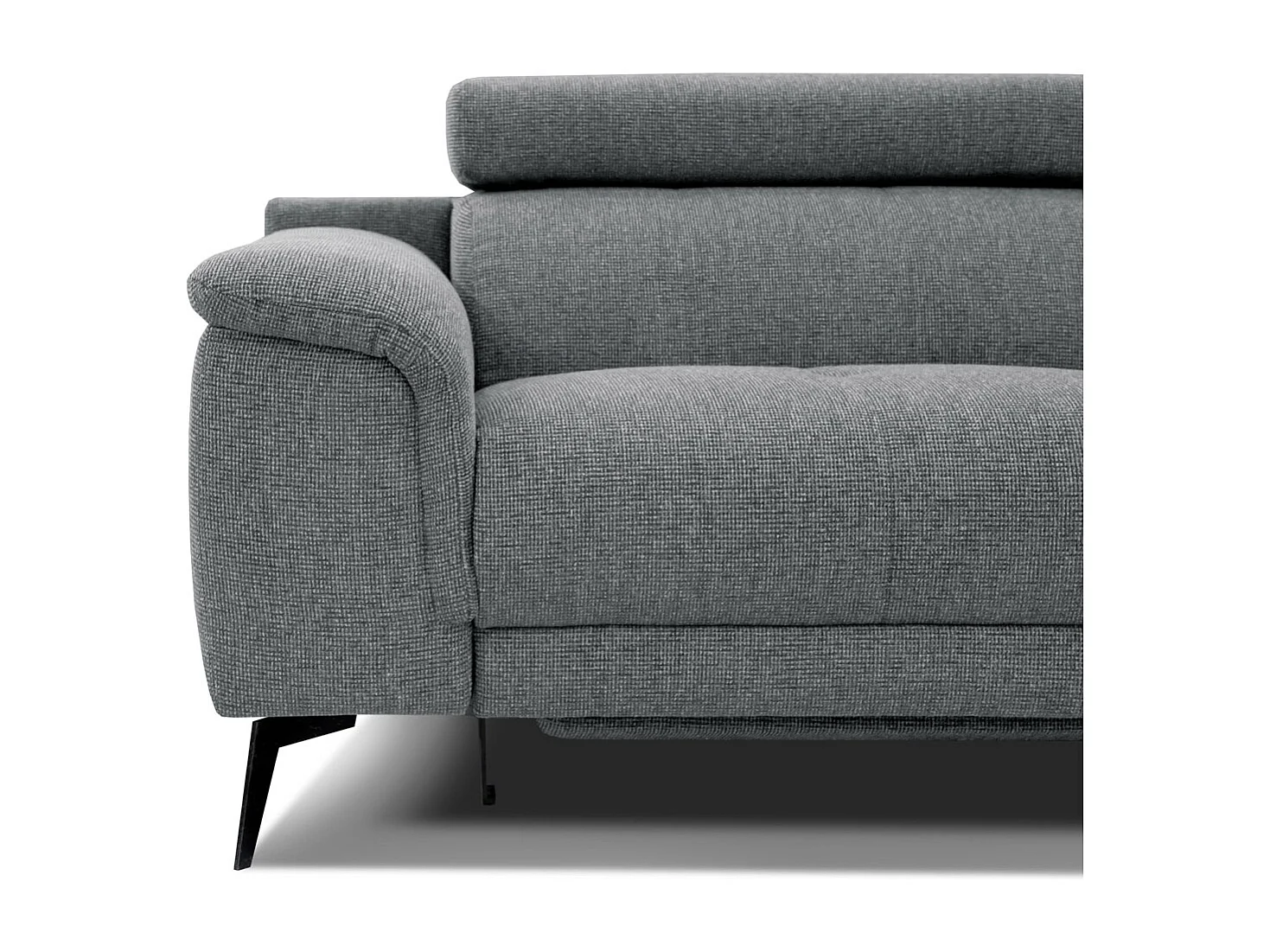 FIERO Sofa 3-Sitzer mit 1 Relaxfunktion und verstellbare Kopfstützen, grau