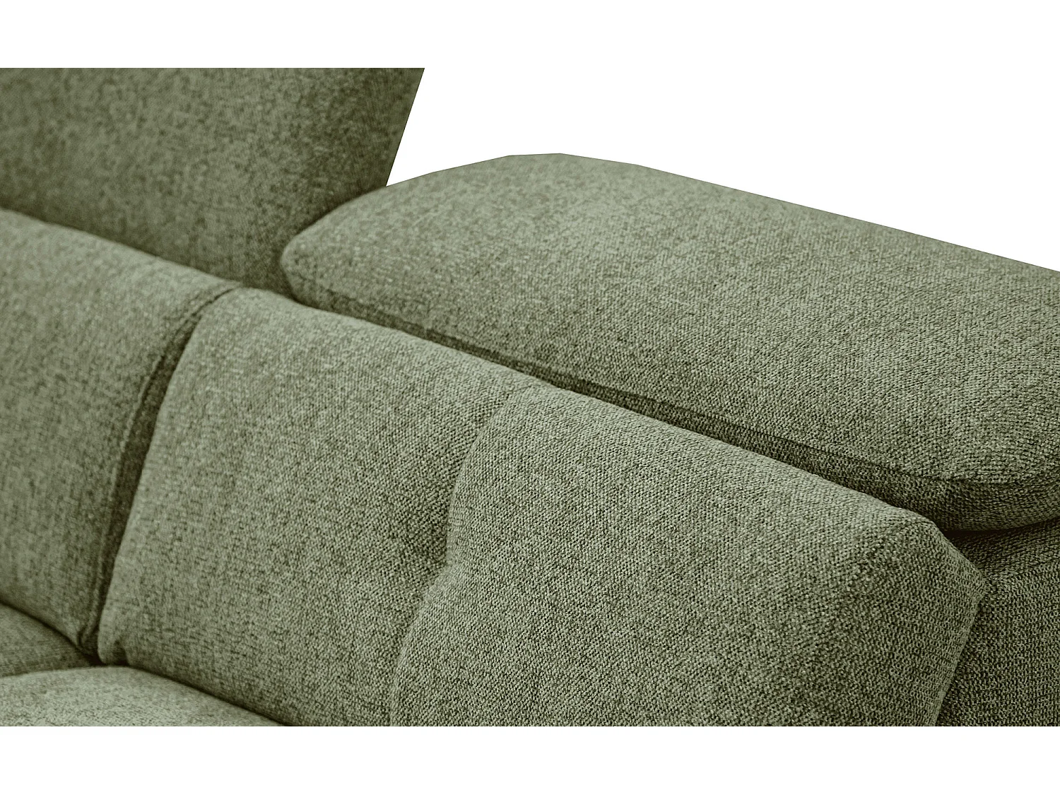 Canapé droit 3 places avec 2 relax électriques tissu vert - AVENA