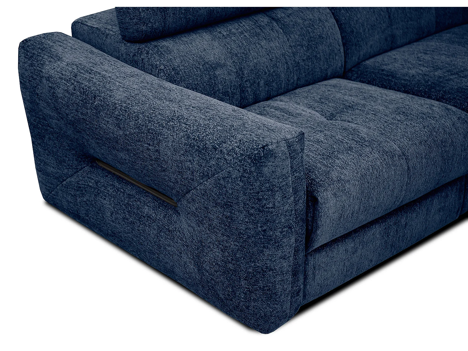 CALVERA Sofa 3-Sitzer mit 1 Relaxfunktion und verstellbare Kopfstützen, dunkelblau