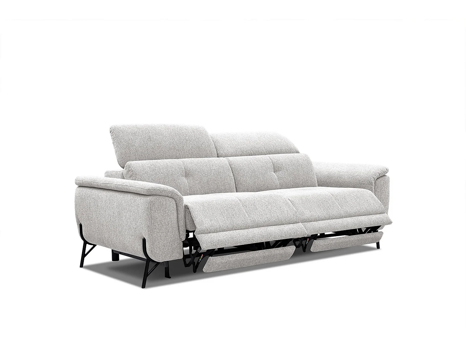 AVENA Sofa 3-Sitzer mit 2 Relaxfunktionen und verstellbare Kopfstützen, creme