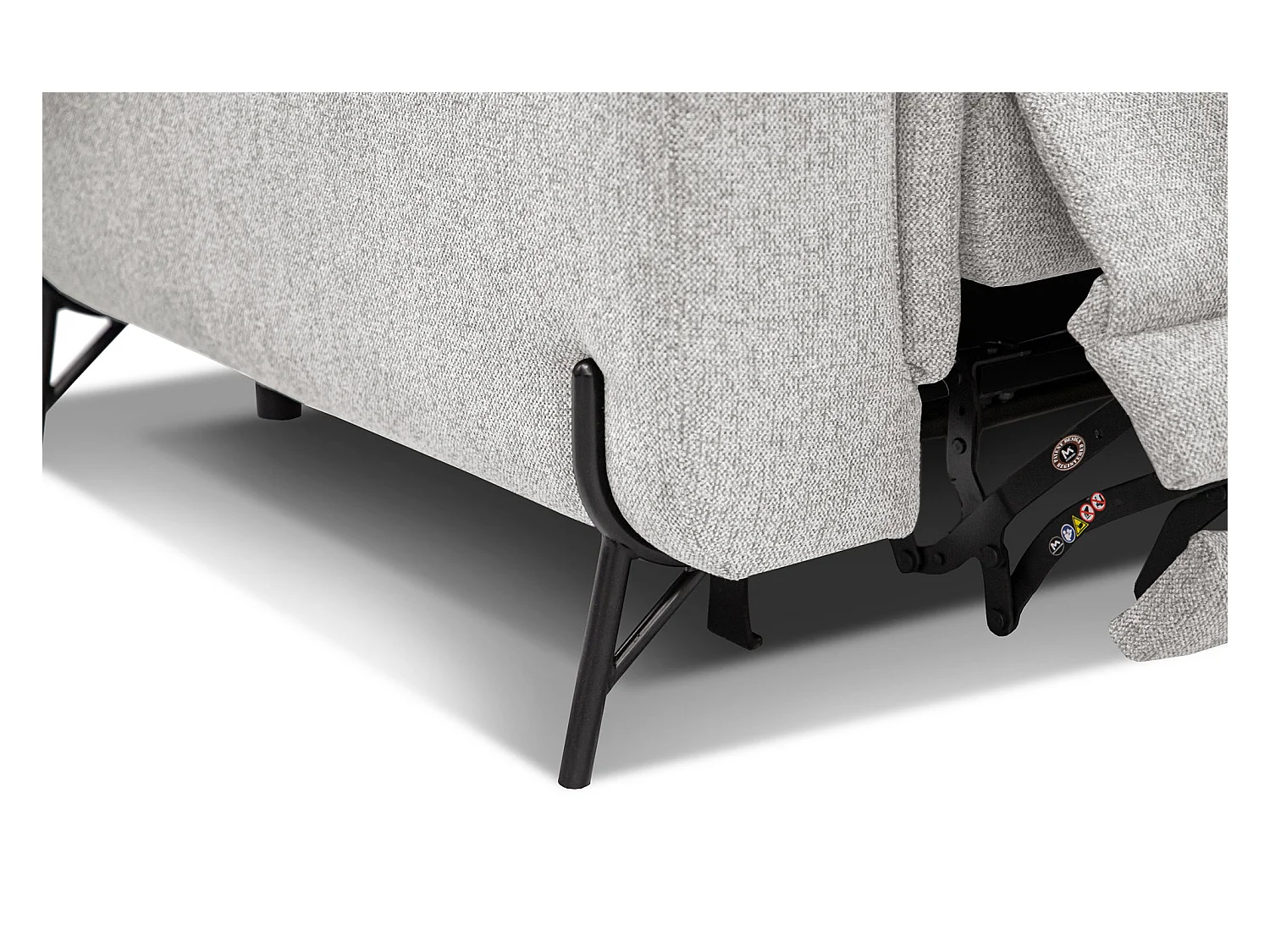 Canapé droit 3 places avec 2 relax électriques tissu beige clair - AVENA