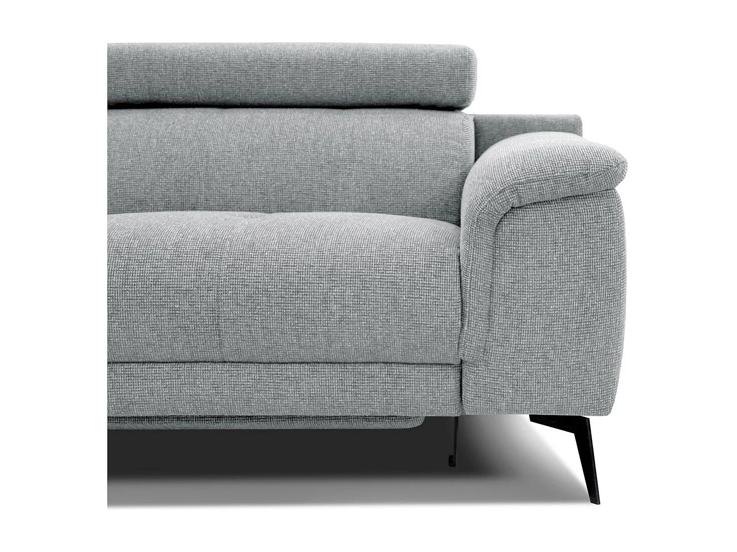 FIERO Sofa 3-Sitzer mit 1 Relaxfunktion und verstellbare Kopfstützen, silbergrau