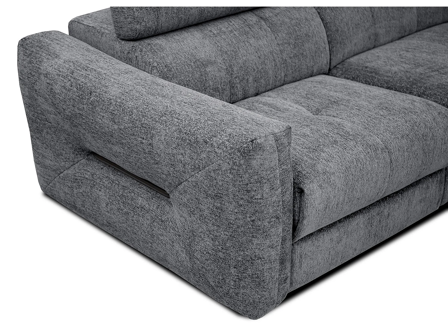 CALVERA Sofa 3-Sitzer mit 1 Relaxfunktion und verstellbare Kopfstützen, grau