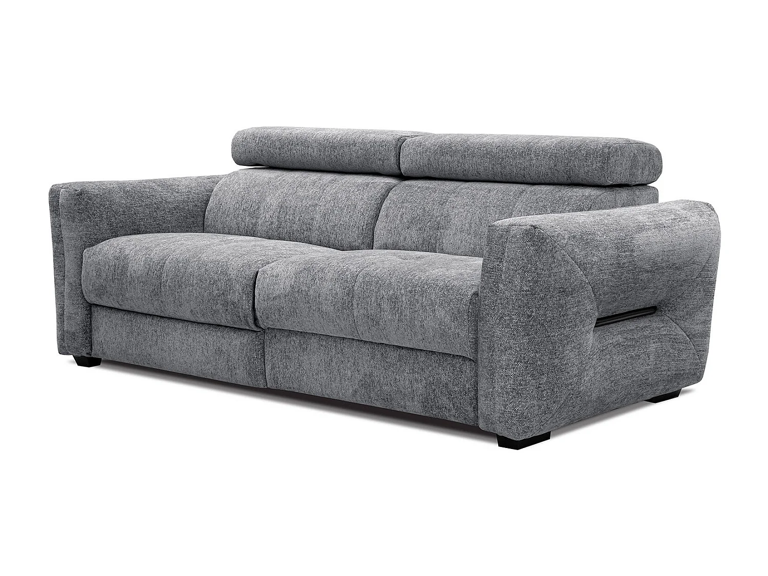 CALVERA Sofa 3-Sitzer mit 1 Relaxfunktion und verstellbare Kopfstützen, grau