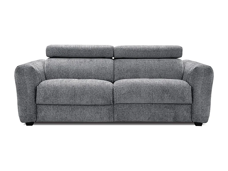 CALVERA Sofa 3-Sitzer mit 1 Relaxfunktion und verstellbare Kopfstützen, grau