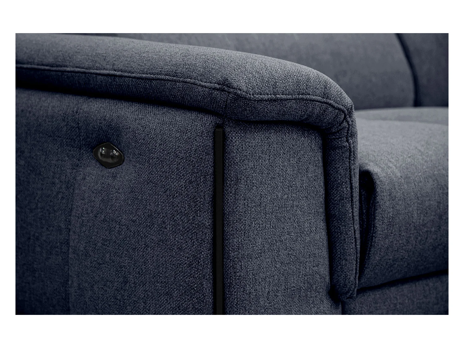 MATERA Sofa 3-Sitzer mit 2 Relaxfunktionen und verstellbare Kopfstützen, marineblau