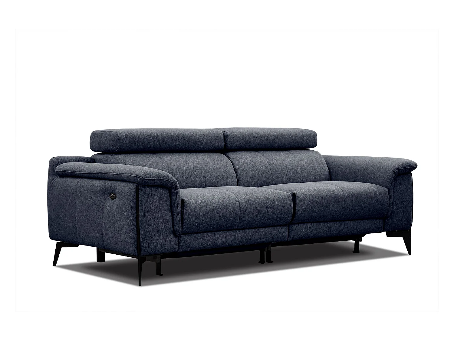 MATERA Sofa 3-Sitzer mit 2 Relaxfunktionen und verstellbare Kopfstützen, marineblau