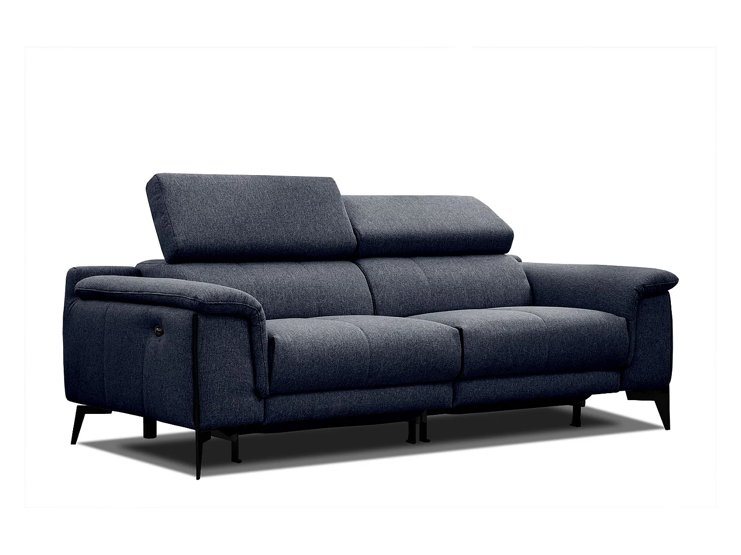 MATERA Sofa 3-Sitzer mit 2 Relaxfunktionen und verstellbare Kopfstützen, marineblau