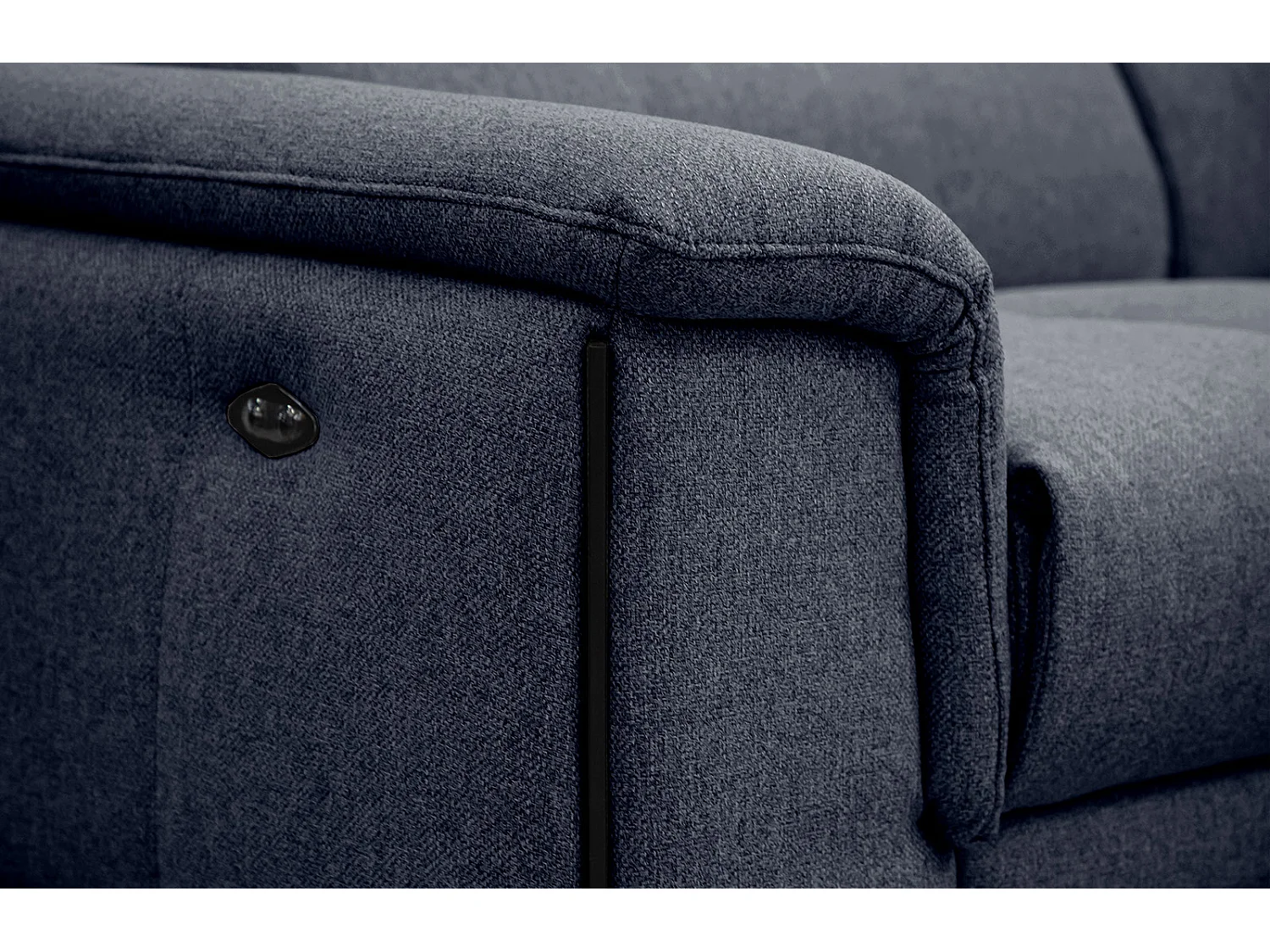 MATERA Sofa 3-Sitzer mit 2 Relaxfunktionen und verstellbare Kopfstützen, marineblau