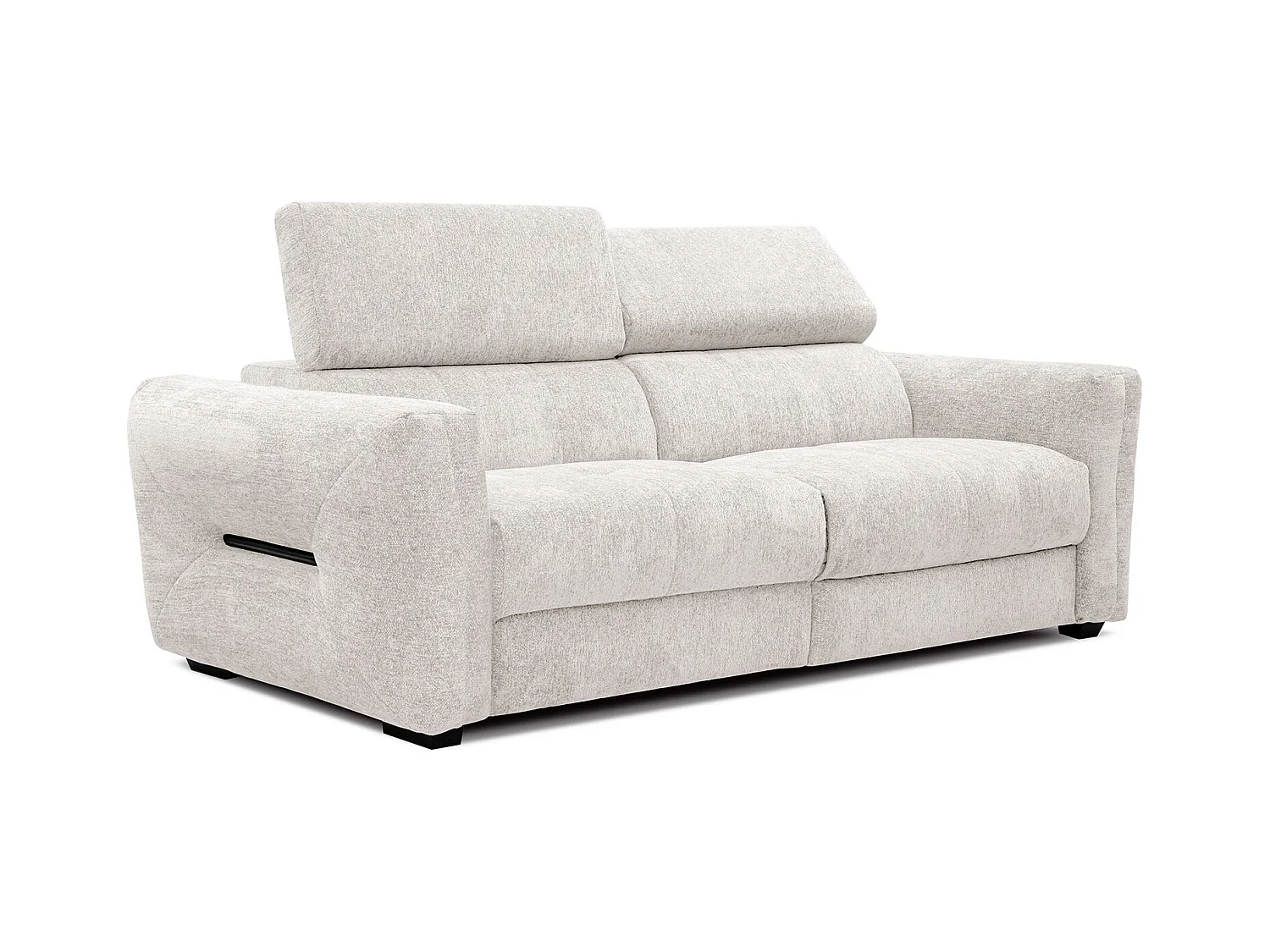 CALVERA Sofa 3-Sitzer mit 1 Relaxfunktion und verstellbare Kopfstützen, perlweiß