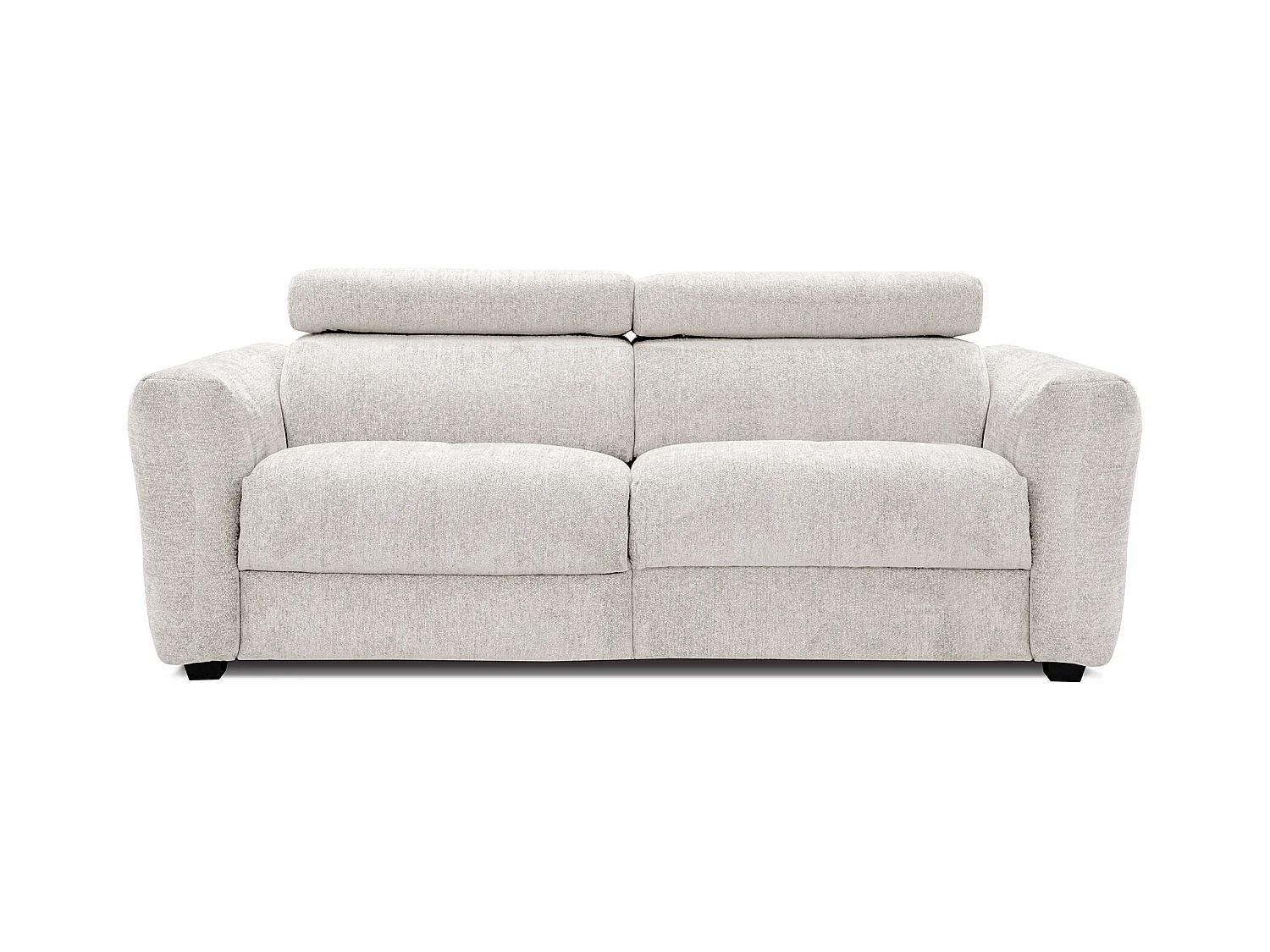 CALVERA Sofa 3-Sitzer mit 1 Relaxfunktion und verstellbare Kopfstützen, perlweiß
