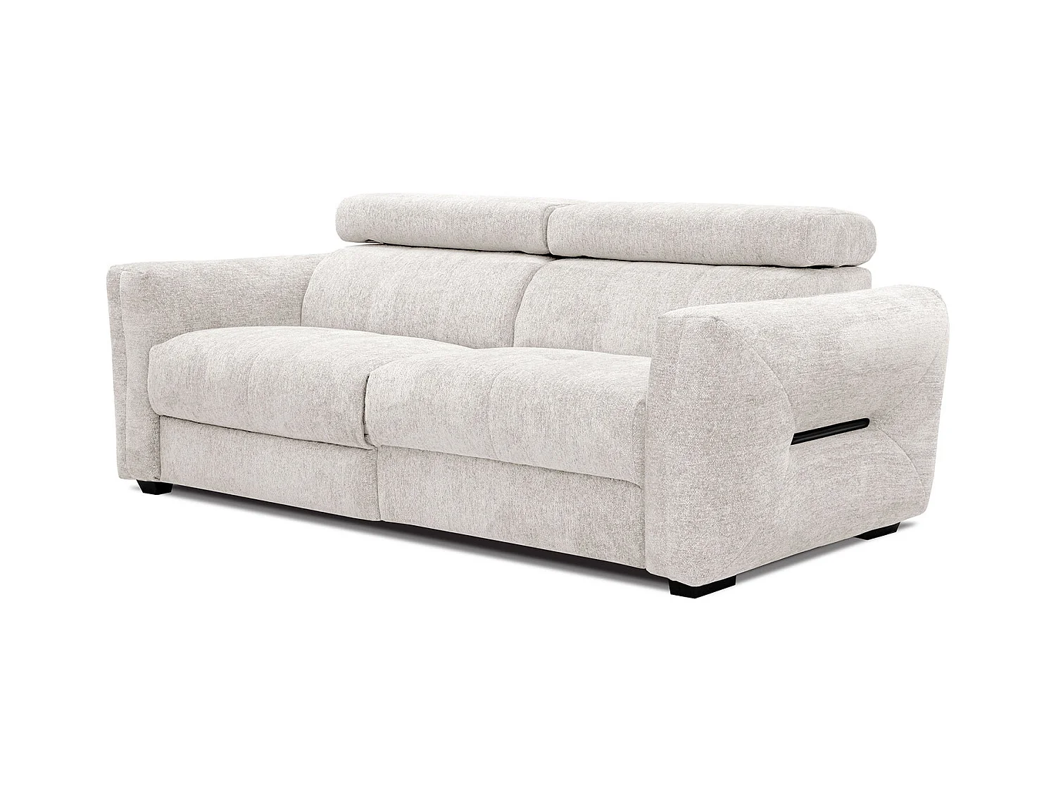 CALVERA Sofa 3-Sitzer mit 1 Relaxfunktion und verstellbare Kopfstützen, perlweiß