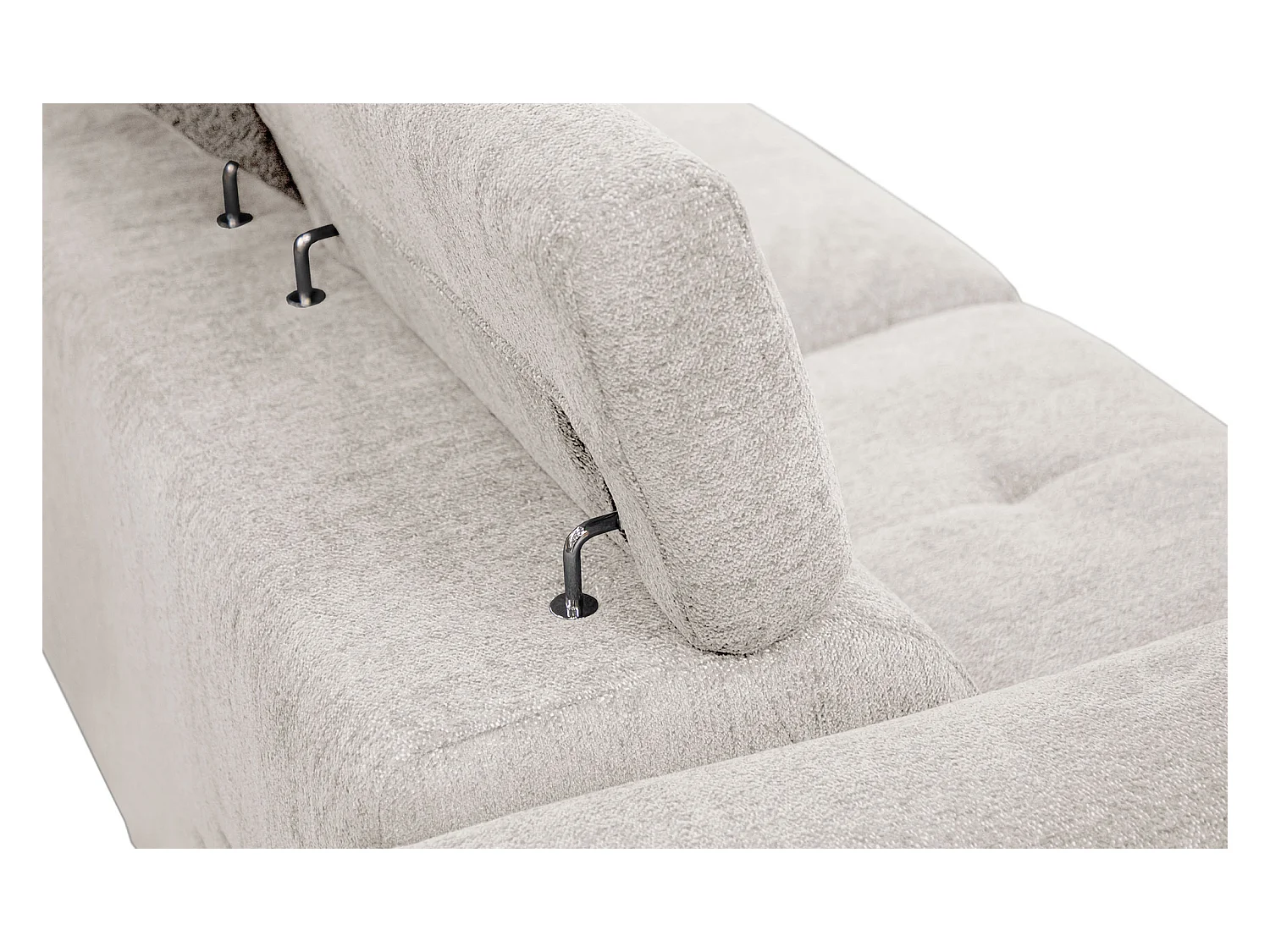 CALVERA Sofa 3-Sitzer mit 1 Relaxfunktion und verstellbare Kopfstützen, perlweiß