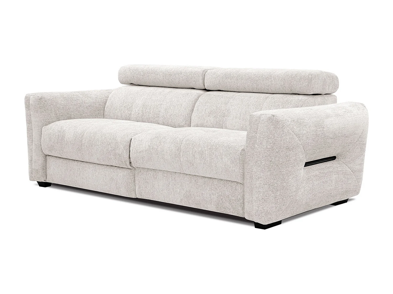 CALVERA Sofa 3-Sitzer mit 1 Relaxfunktion und verstellbare Kopfstützen, perlweiß