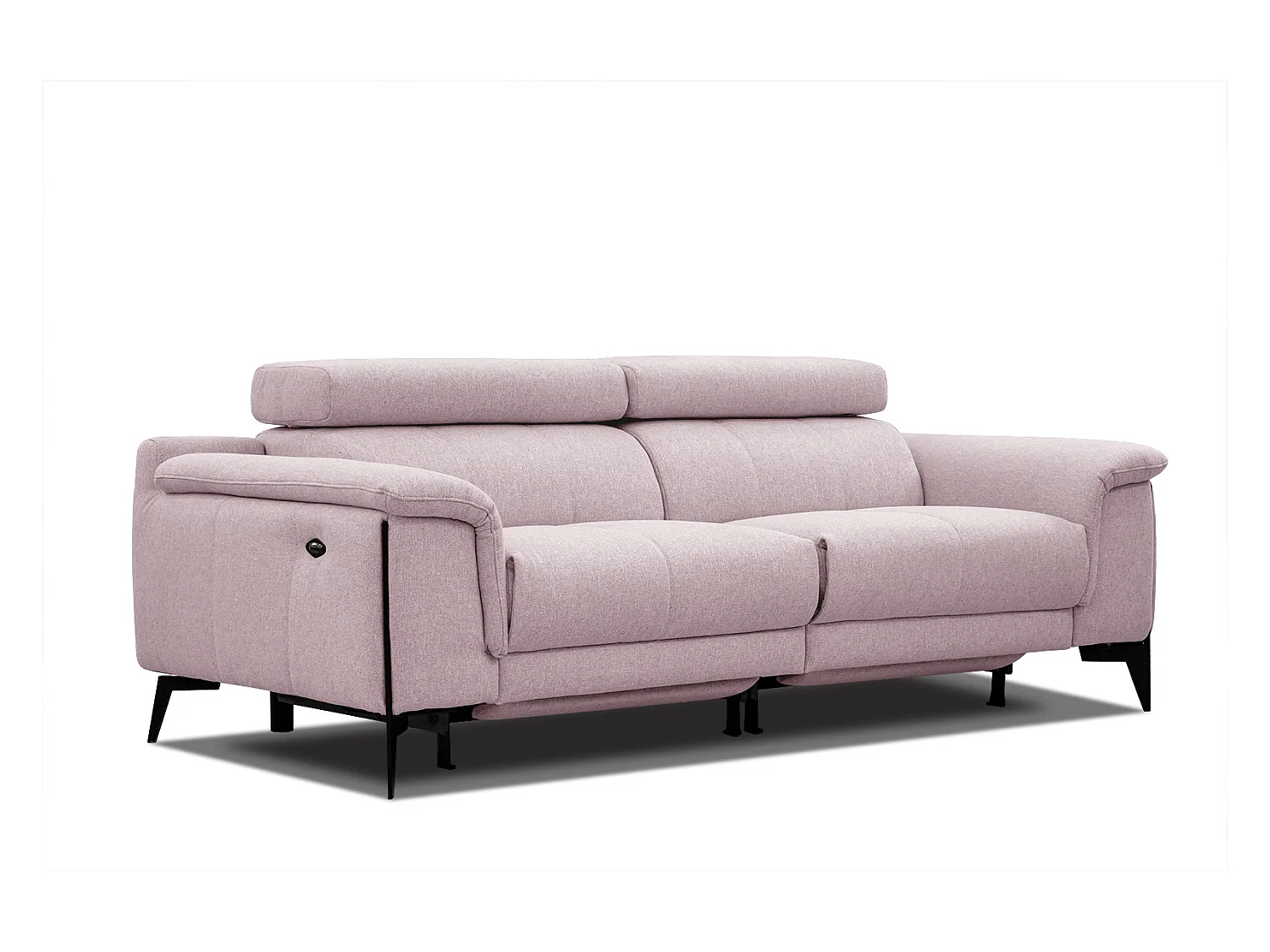 MATERA Sofa 3-Sitzer mit 2 Relaxfunktionen und verstellbare Kopfstützen, rosé