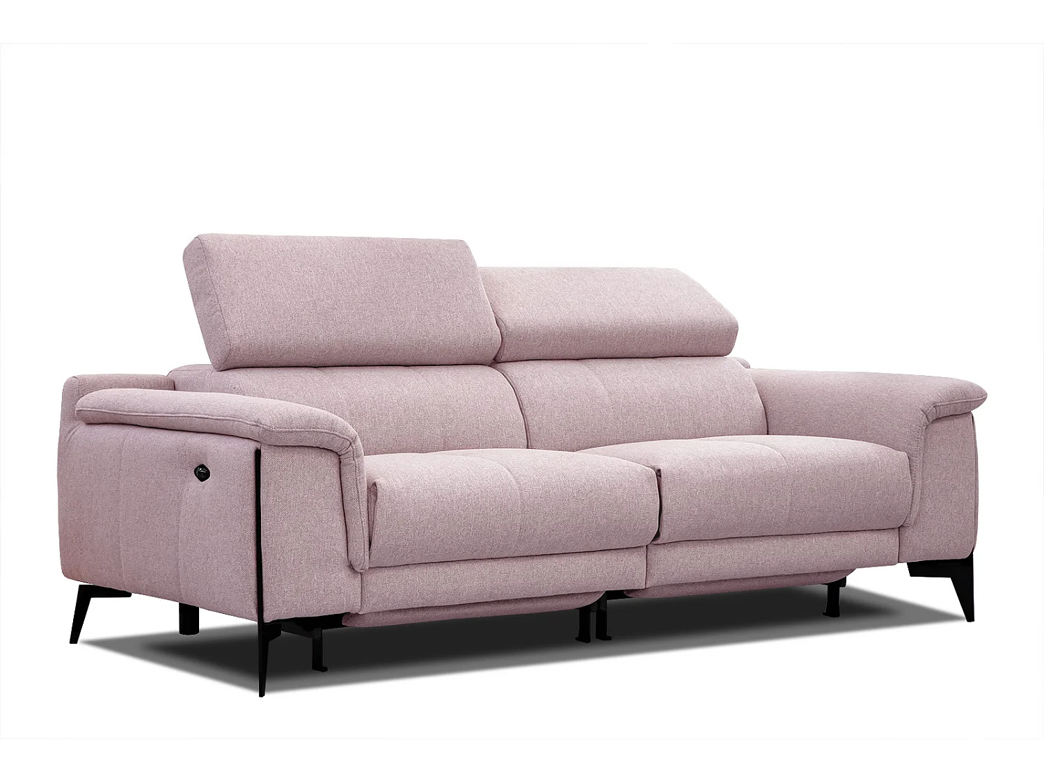 MATERA Sofa 3-Sitzer mit 2 Relaxfunktionen und verstellbare Kopfstützen, rosé