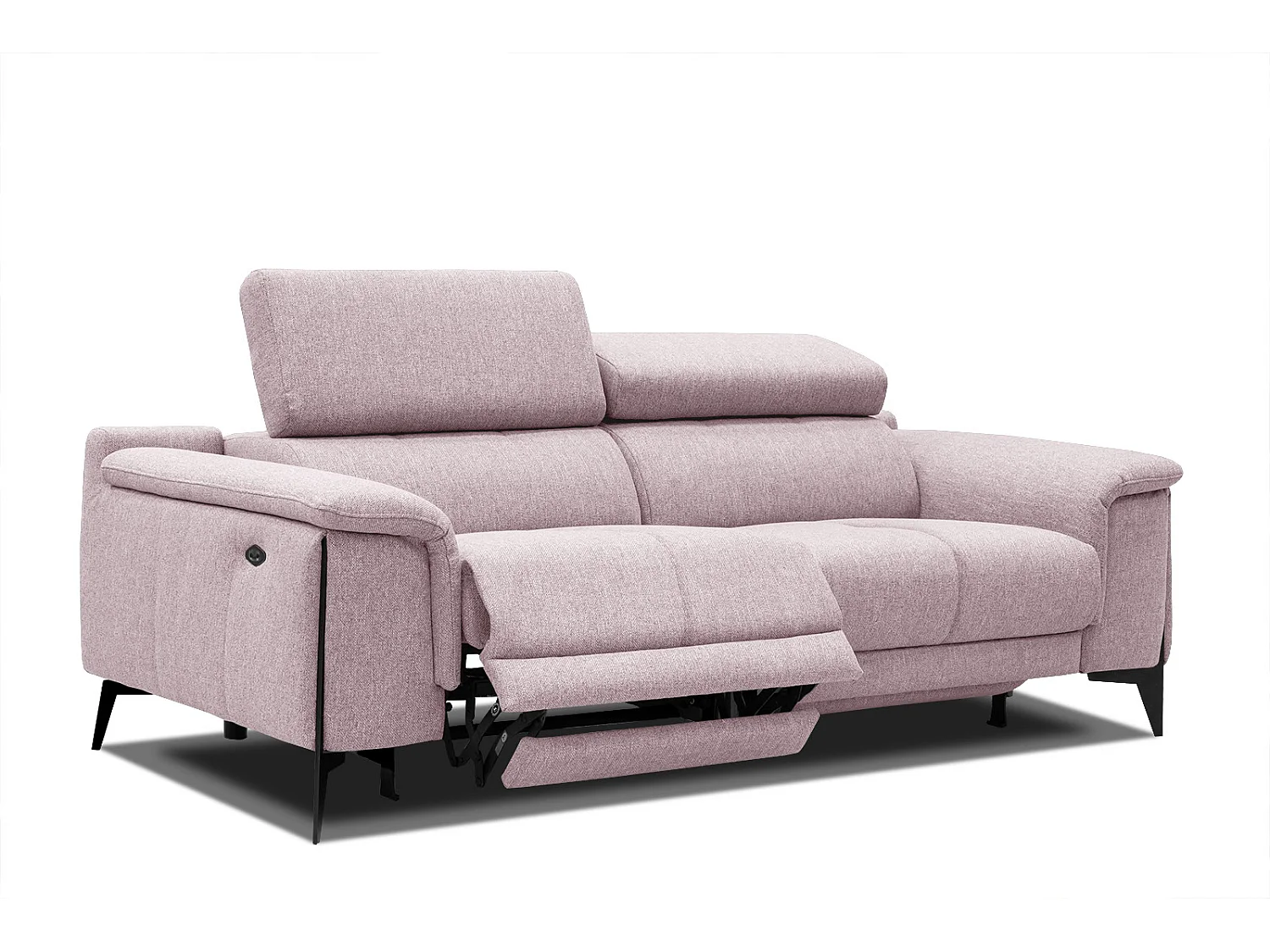 MATERA Sofa 3-Sitzer mit 2 Relaxfunktionen und verstellbare Kopfstützen, rosé